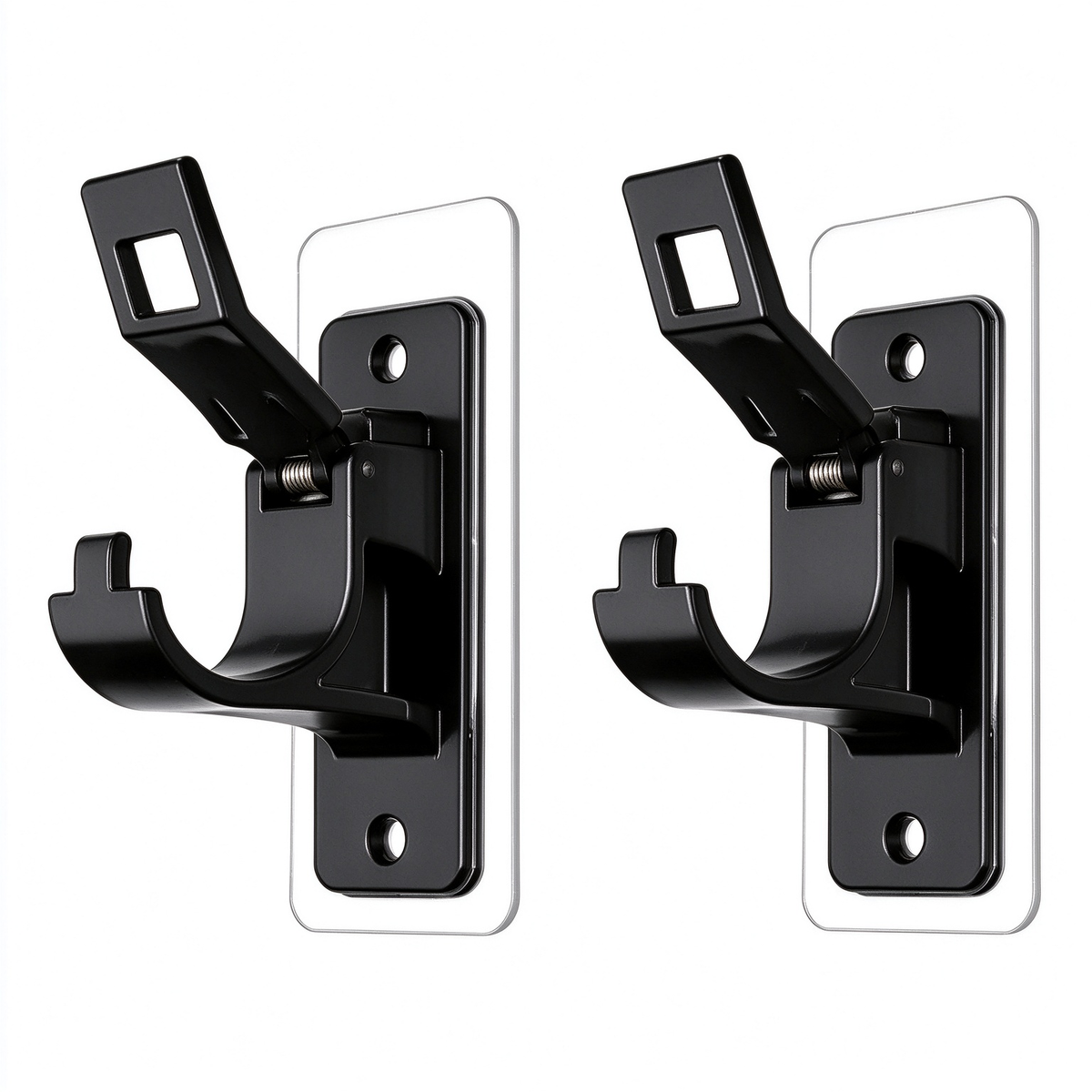 2-Pack No-Drill Curtain Rod Brackets, Self-Adhesive Multifunctional Acrylic Gel Rod Holder Hooks 🏠