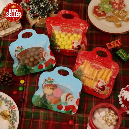 💖LAST DAY SALE 50% OFF!!🎁Easy Fill, Easy Seal🎄 Festive Self-Seal Treat Bags – Santa & Snowman Print | Resealable, Food-Safe & Perfect for Cookies, Chocolates & Little Gifts 🎅⛄