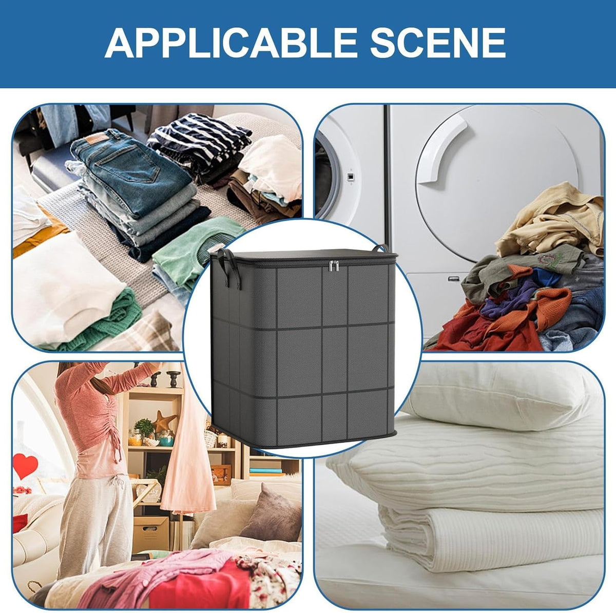 spacious moving storage bin zippered organizerfor quilts landing 06