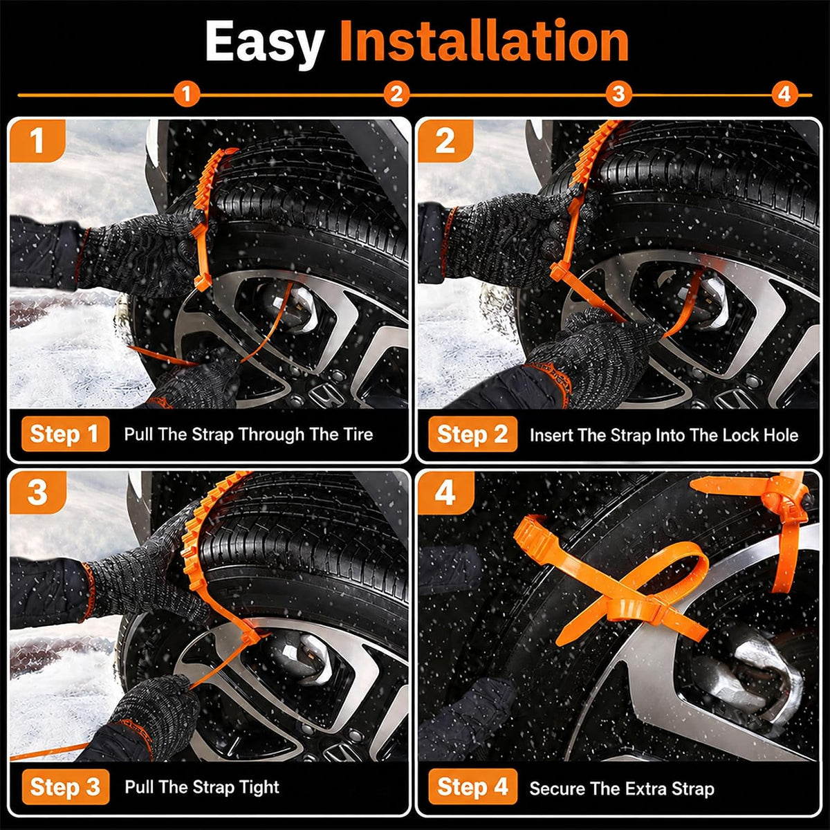 winter car snow chains universal anti skid tire chain landing 07