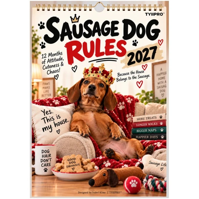 2027 funny dachshund wall calendar landing 01