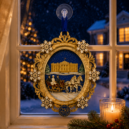 🔥White House Snowy Christmas Night Commemorative Ornament