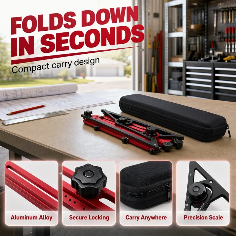 FREE SHIPPING⏰Get Perfect Layouts Instantly! Aluminum Measuring Tool Kit