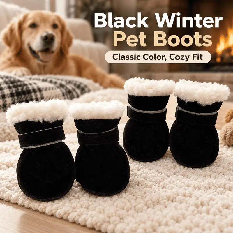 Soft Velvet Puppy Booties, Warm Non-Slip Paw Covers for Small Dogs 🐾