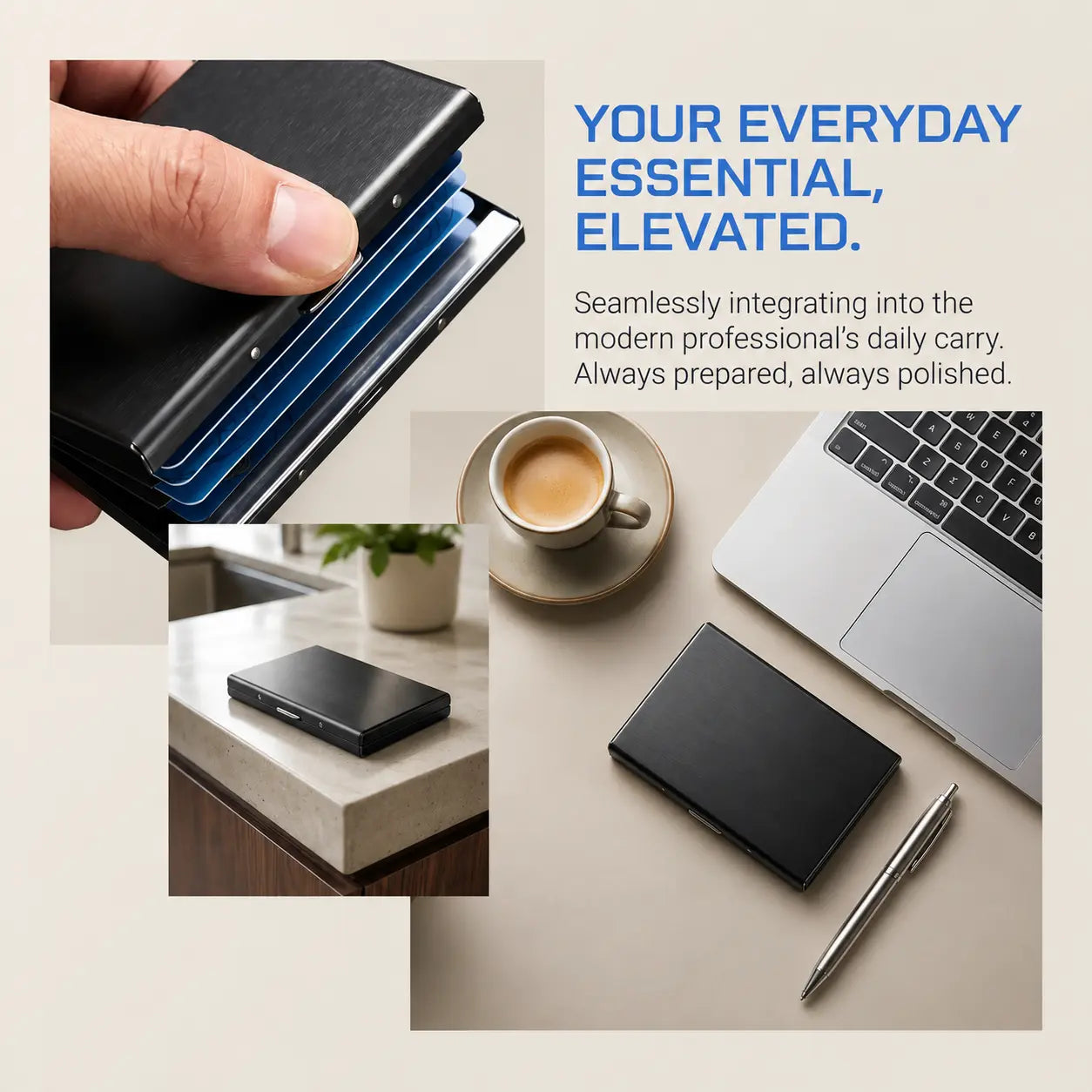 RFID Blocking Metal Card Holder, Ultra Slim Stainless Steel Business Credit Card Case 💳