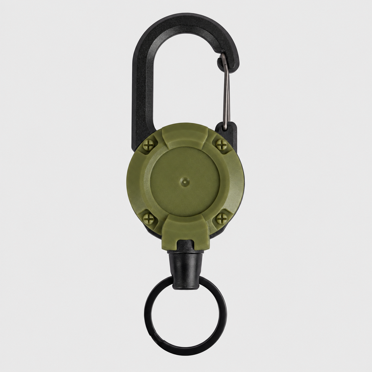 🔑Retractable Carabiner Keychain – 65cm steel lanyard, 100,000 pull cycles. Lightweight & sturdy.