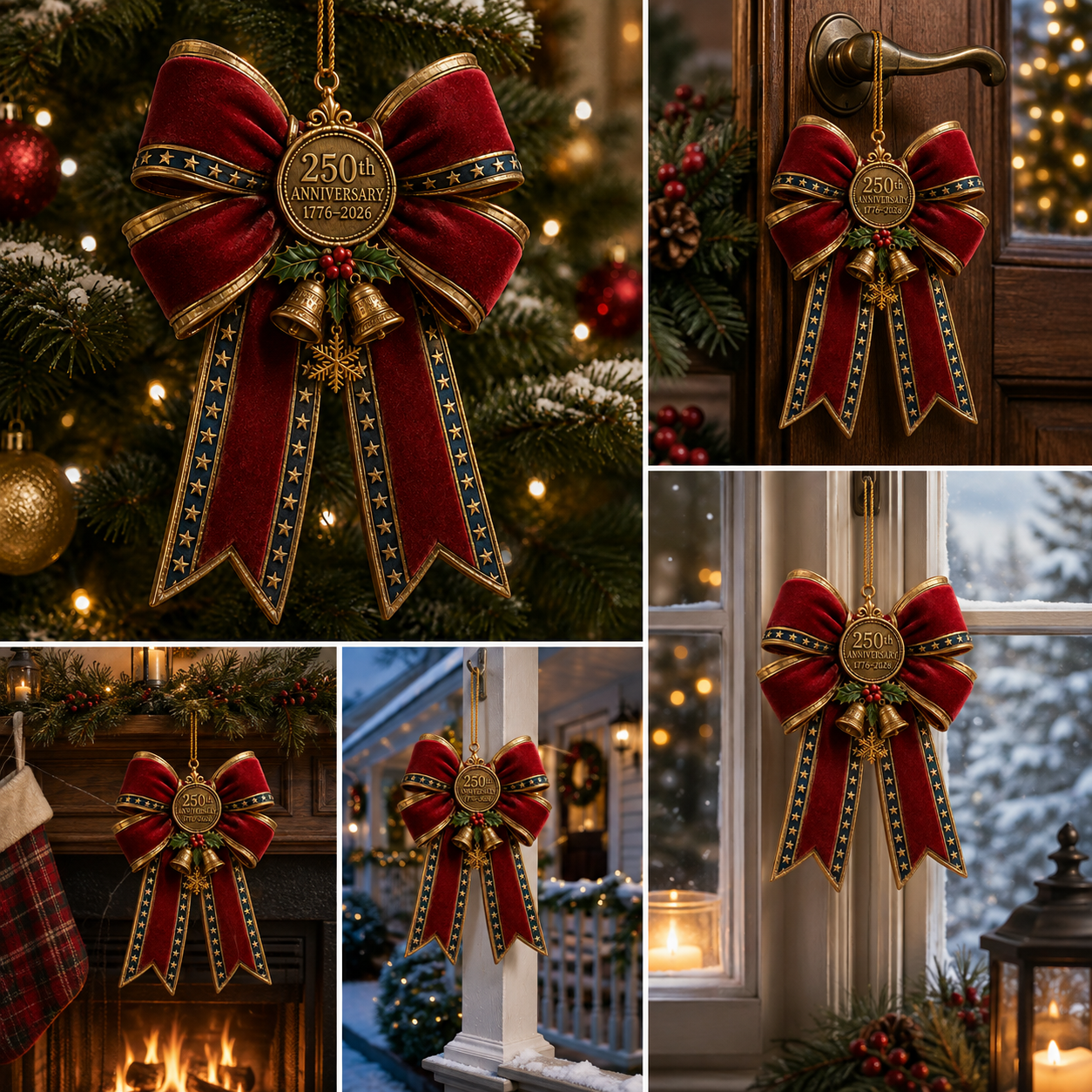 ✨250th Anniversary Bow Christmas Tree Ornament