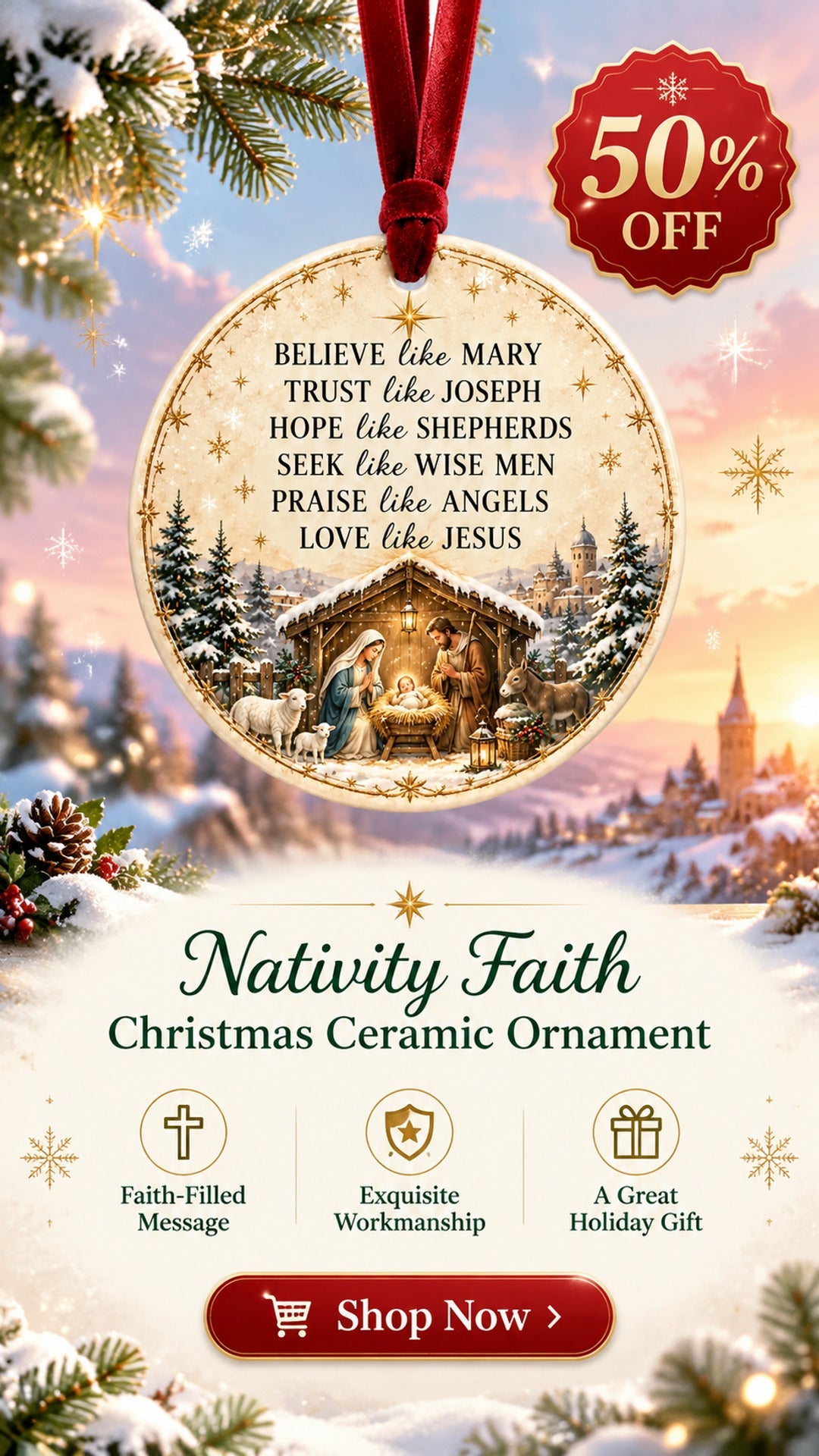 believe like mary nativity christmas ornament landing 02