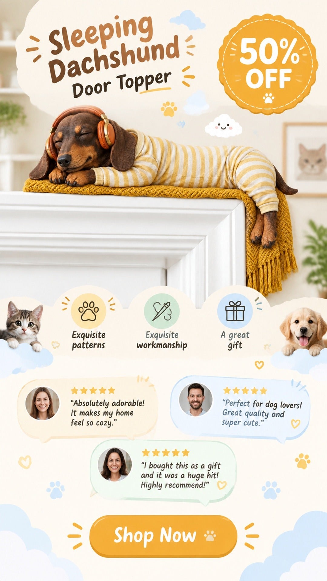 sleeping dachshund topper landing 02