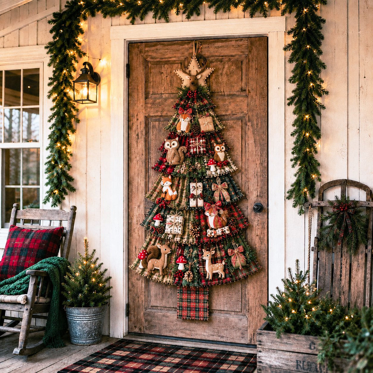 DIY Oversized Patchwork Christmas Tree Door Hanging Kit – Beginner-Friendly, All Tools & Guide Included