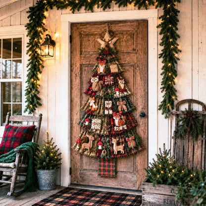 DIY Oversized Patchwork Christmas Tree Door Hanging Kit – Beginner-Friendly, All Tools & Guide Included