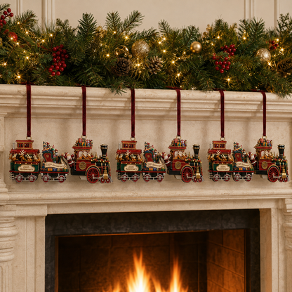 ✨Vintage-style steam train Christmas tree ornament