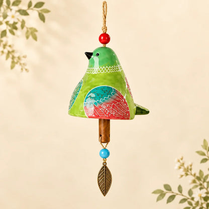 🔥Hot Sale✨60K+ Sold🐦 Hand-Painted Resin Bird Wind Chime, Colorful Folk Art Garden Hanging Decor