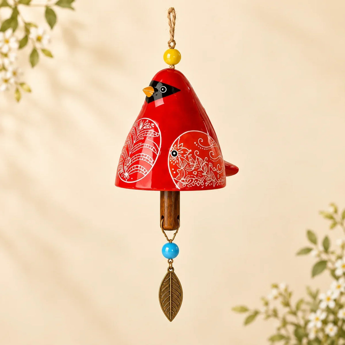 🔥Hot Sale✨60K+ Sold🐦 Hand-Painted Resin Bird Wind Chime, Colorful Folk Art Garden Hanging Decor