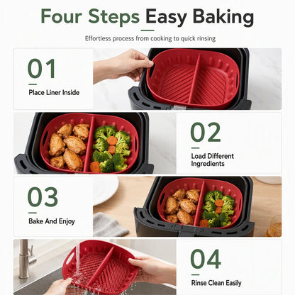 🔥 2026 Hot Sale 30% OFF ✨Reusable Divided Air Fryer Silicone Liner