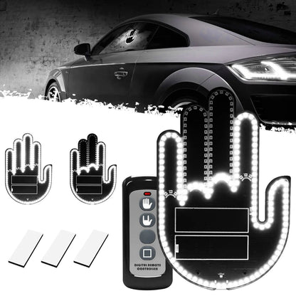 🎉DIBMS Remote Control LED Car Gesture Light – Rechargeable Finger Hand Sign for Rear Window