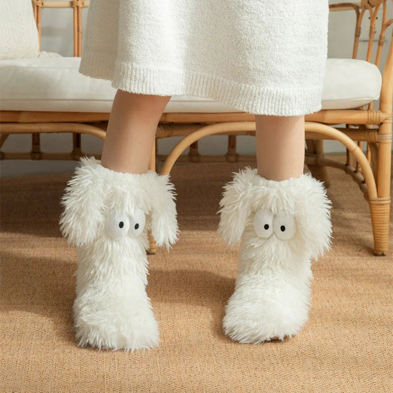💗last Day Sale 50% Off⚡50k+ Sold💕women's Plush Slippers Socks Floor Socks Winter Home Indoor Thickened Fleece-lined Anti-slip Adult Women's Plush Snow Socks Shoe Covers