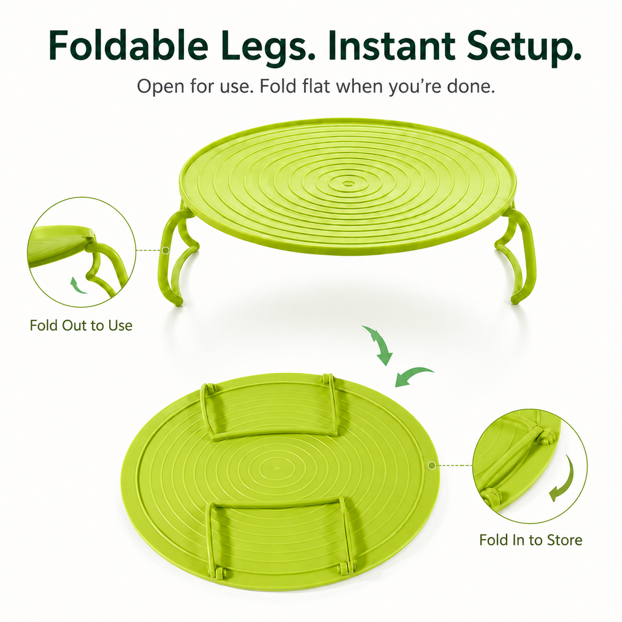 Foldable Microwave Plate Stacker with Cool-Touch Handles