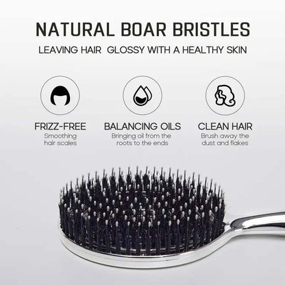 Anti-Static Hollow Round Bristle Brush - Massaging Design💇‍♀️✨