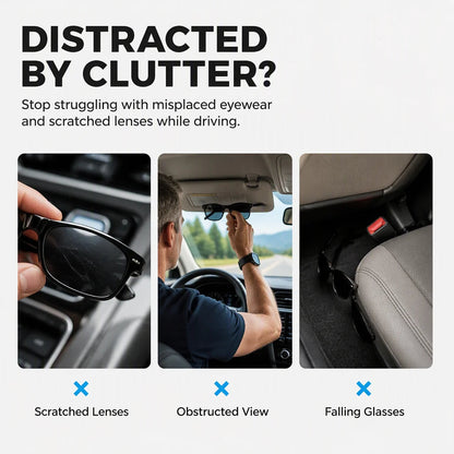 🕶️Car Sunglasses Holder Double Clip Eyeglasses Mount and Ticket Card Clip