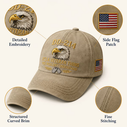 100% Handmade DD-214 Veteran Honor Embroidered Cap(𝐂𝐡𝐚𝐝 𝐒𝐦𝐢𝐭𝐡 𝐇𝐚𝐧𝐝𝐦𝐚𝐝𝐞®) - Buy 2 Get Extra 10% Off