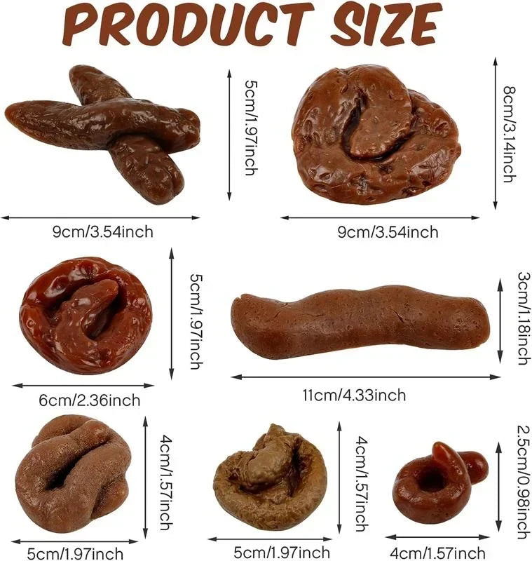 😂💩7-Piece Realistic Fake Poop Prank Set – Funny Gag Gift