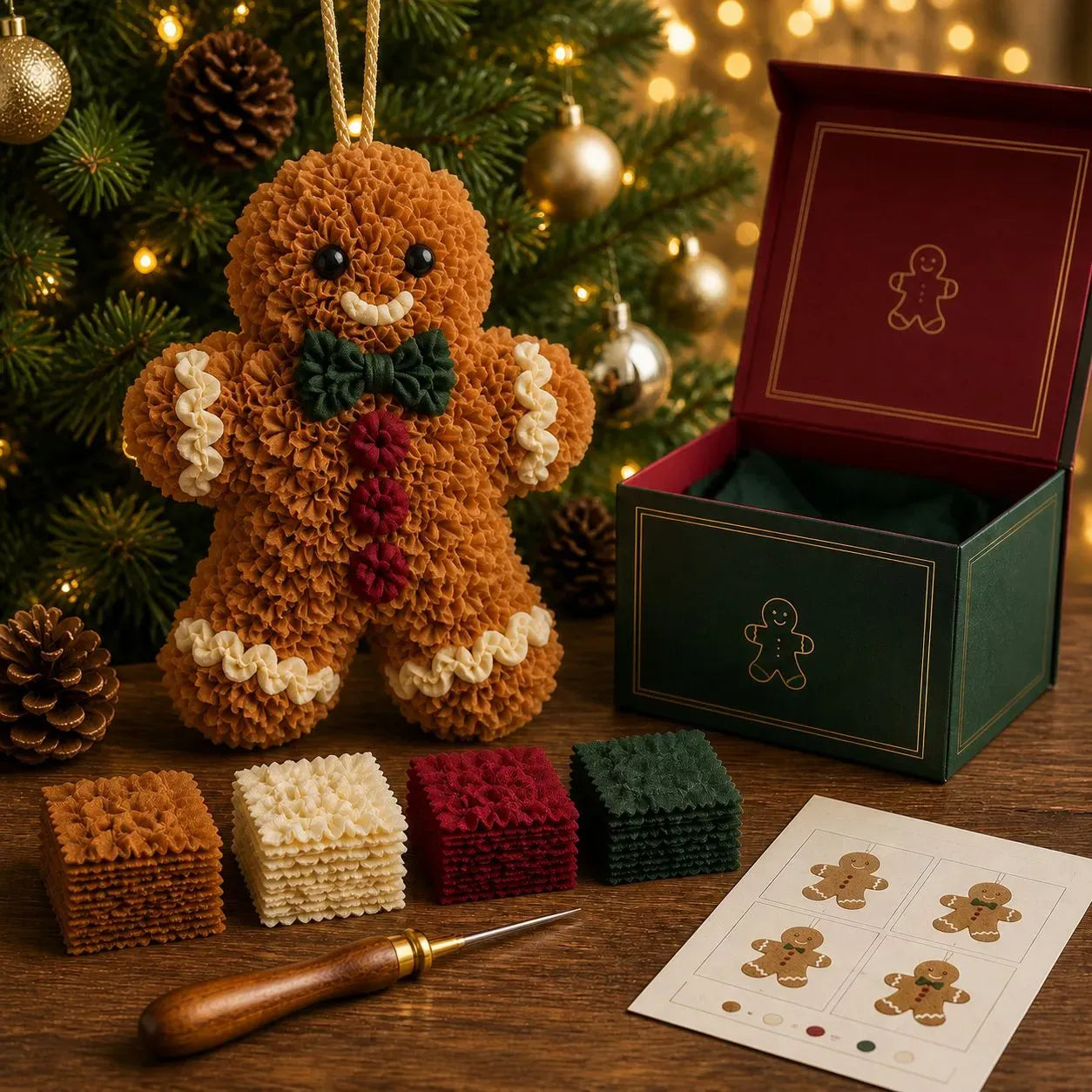 ⏳ Last Day 49% OFF – 🎄Beginner-Friendly 3D Fabric Poke Christmas Ornament DIY Kit Collection | Complete Kit with Pre-Cut Fabrics, Stuffed Felt Base, Poking Tool & Step-by-Step Guide Included 💕