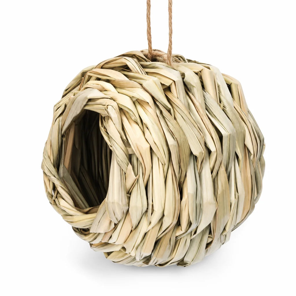 🐦HOT SALE🔥Handwoven Straw Spherical Bird Nest with Round Opening for Outdoor Garden and Yard Decoration🌿✨