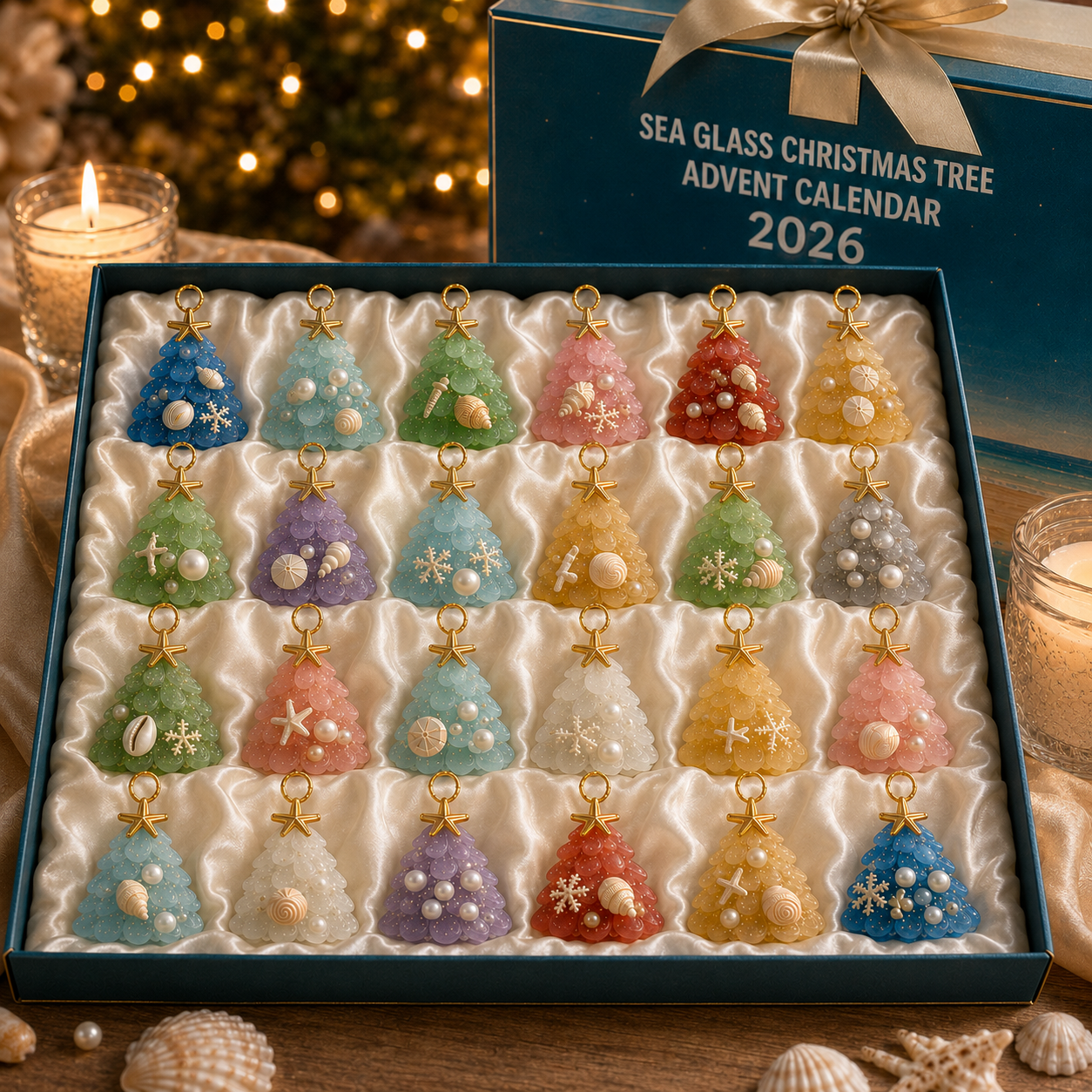 ✨Sea Glass Christmas Tree Ornament Advent Calendar
