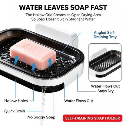 Wall Mounted Double-Layer Soap Bar Holder with Drainage Holes - Bathroom Accessory🧼