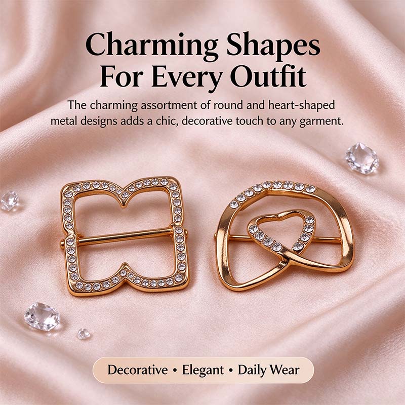4 counts womens fashion metal shirt clips shape including round and heart designs landing 06
