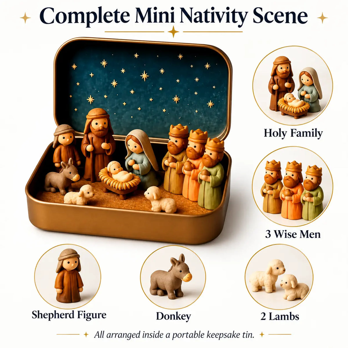 religious pocket size mini nativity scene set with storage box landing 05