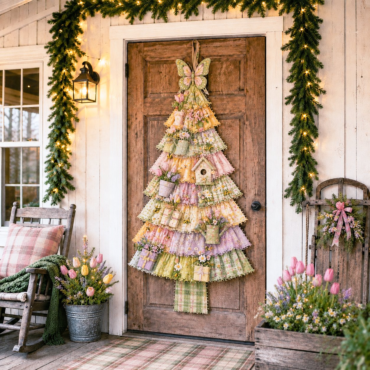 DIY Oversized Patchwork Christmas Tree Door Hanging Kit – Beginner-Friendly, All Tools & Guide Included