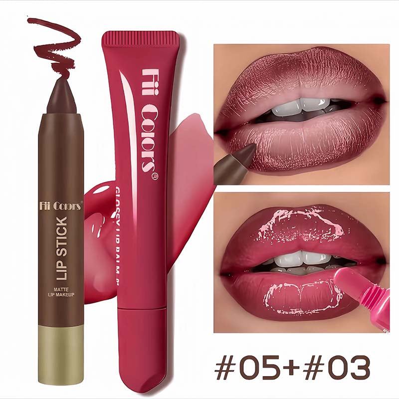 Matte Lip Liner & Moisturizing Lip Oil Cosmetic Set 💄