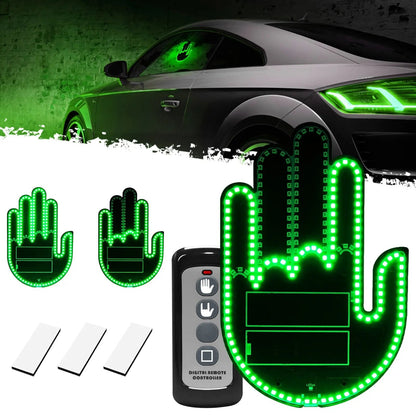 🎉DIBMS Remote Control LED Car Gesture Light – Rechargeable Finger Hand Sign for Rear Window
