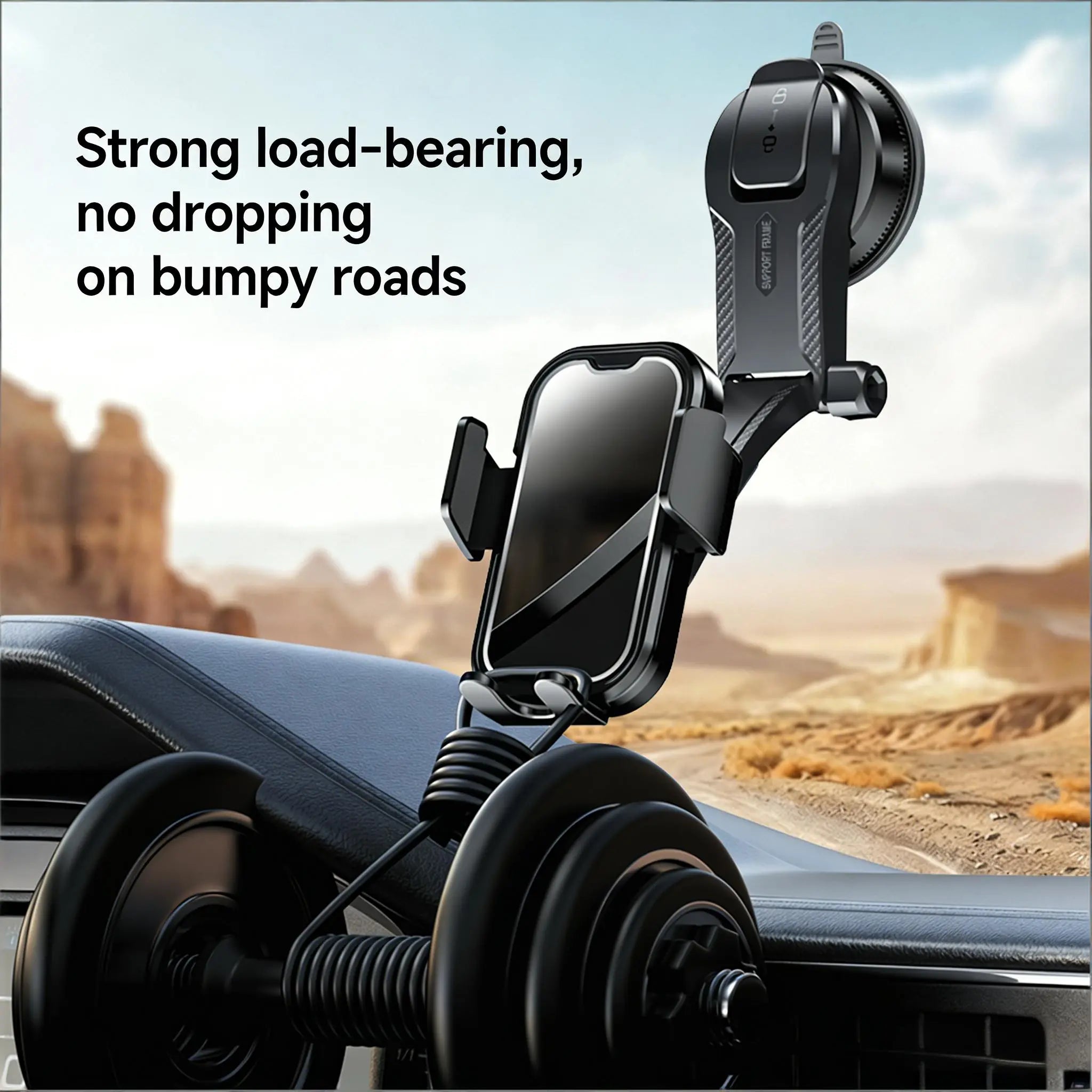 🔥 Limited-Time 49% OFF 🚗 Strong Vacuum Suction Car Phone Holder | Adjustable Dashboard Mount