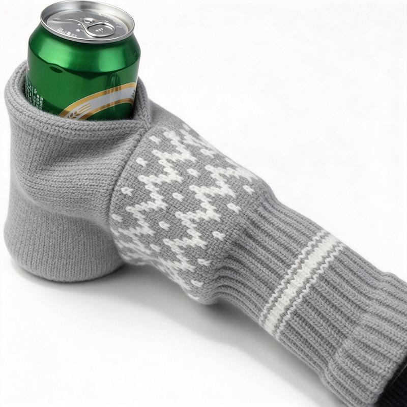 Beer Mitten Gloves - Knit Stitched Drink Mitt Holder for Beverage🧤