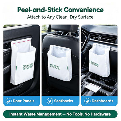 20 Counts Car Trash Bag, Self-Adhesive Vertical Disposable Cleaning Bag🗑️