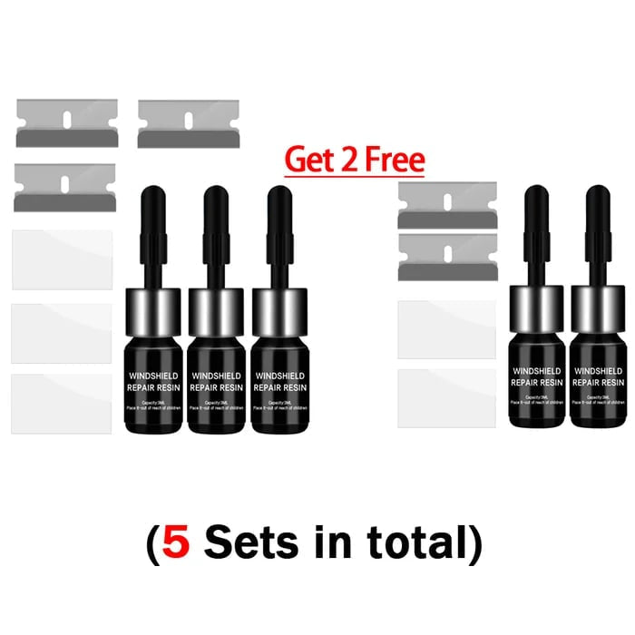 🏭Direct from glass factory, Buy 3 Get 2 Free！💦One drop fixes all glass cracks！🚗Glass Crack Repair Agent