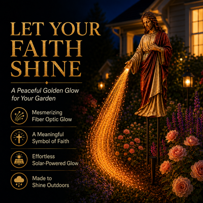 ✝️ Solar Jesus Fiber Optic Garden Light ✨ | Faith‑Inspired Outdoor Decor(🔥 Same as in the video)