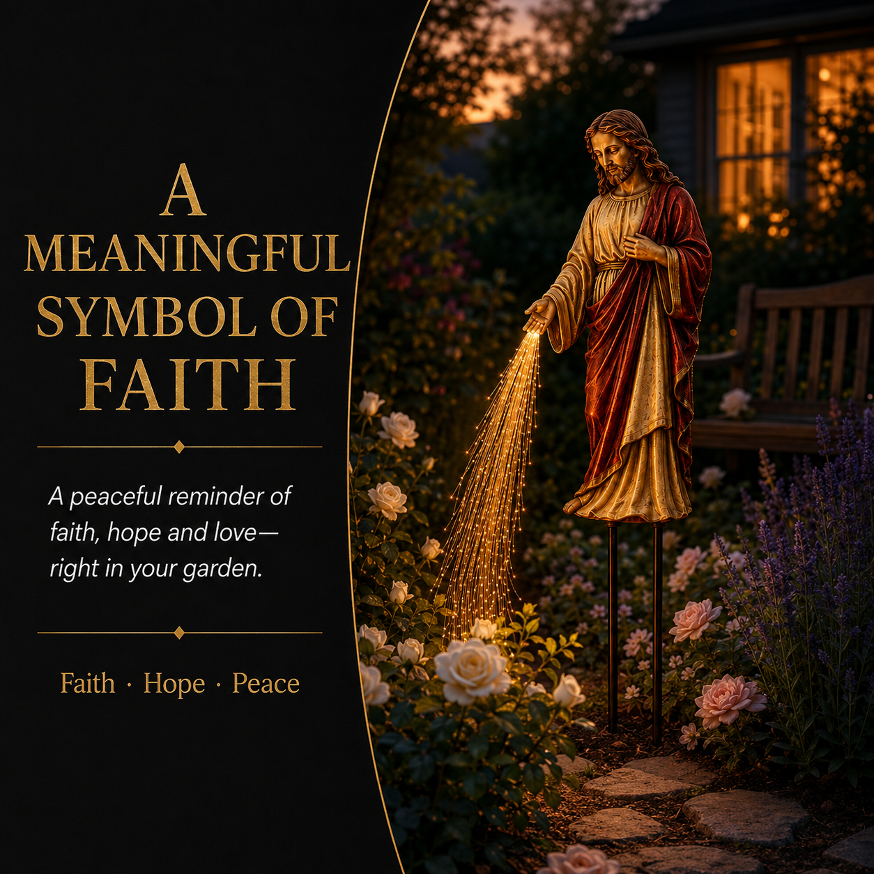 ✝️ Solar Jesus Fiber Optic Garden Light ✨ | Faith‑Inspired Outdoor Decor(🔥 Same as in the video)