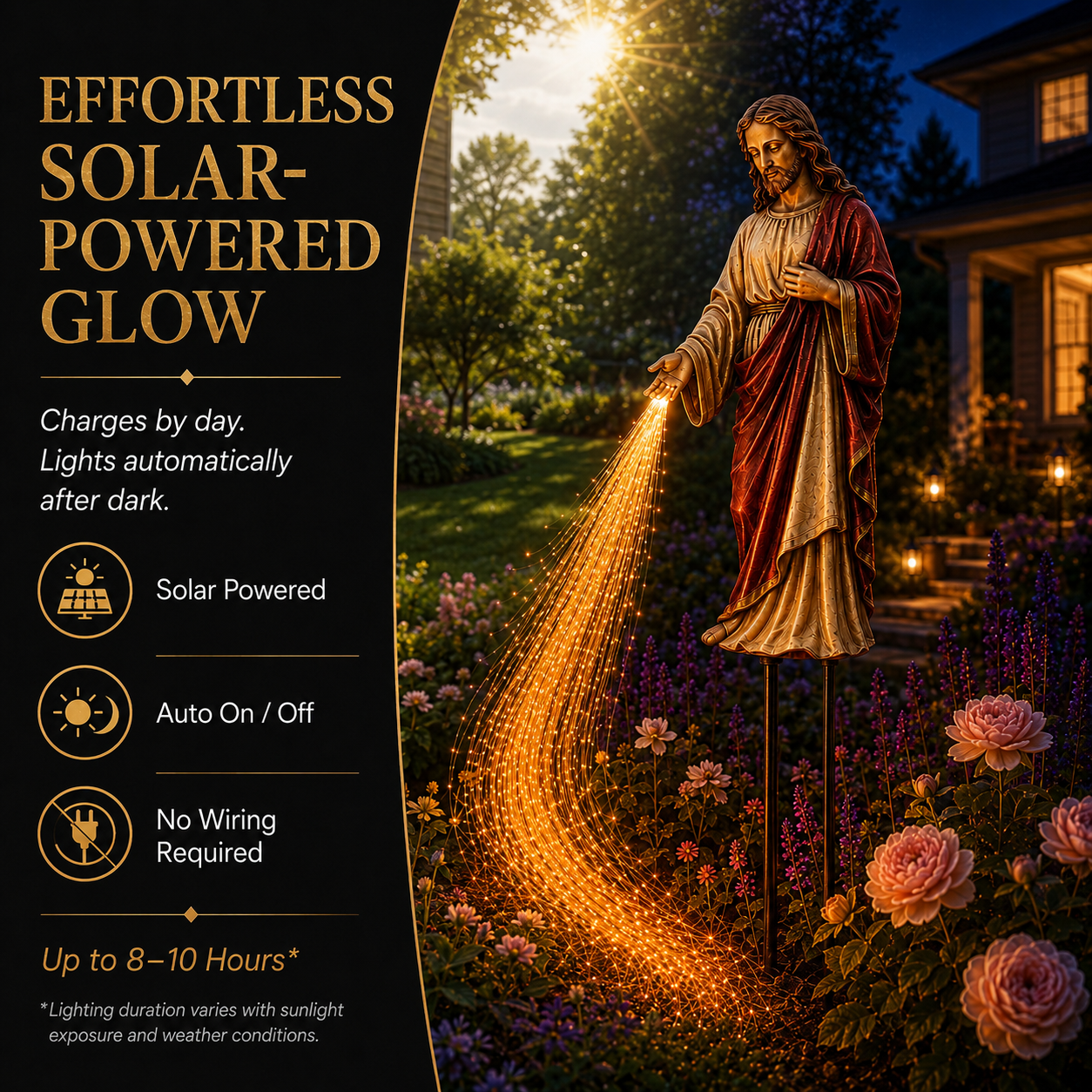 ✝️ Solar Jesus Fiber Optic Garden Light ✨ | Faith‑Inspired Outdoor Decor(🔥 Same as in the video)