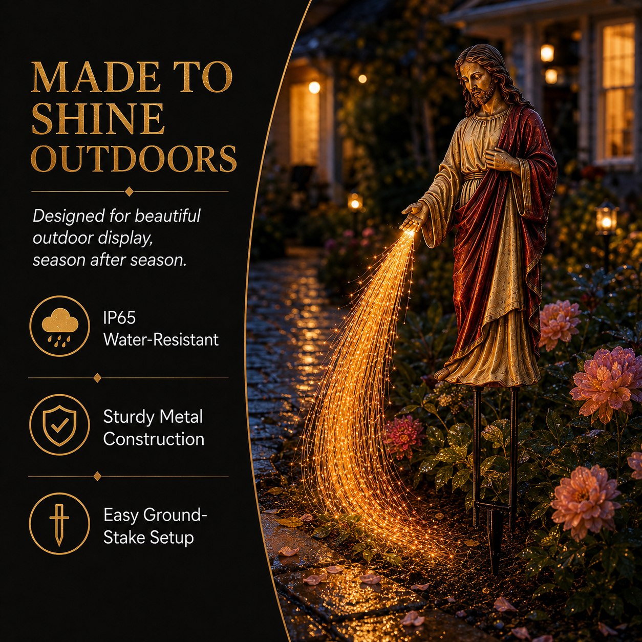 ✝️ Solar Jesus Fiber Optic Garden Light ✨ | Faith‑Inspired Outdoor Decor(🔥 Same as in the video)