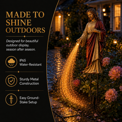 ✝️ Solar Jesus Fiber Optic Garden Light ✨ | Faith‑Inspired Outdoor Decor(🔥 Same as in the video)