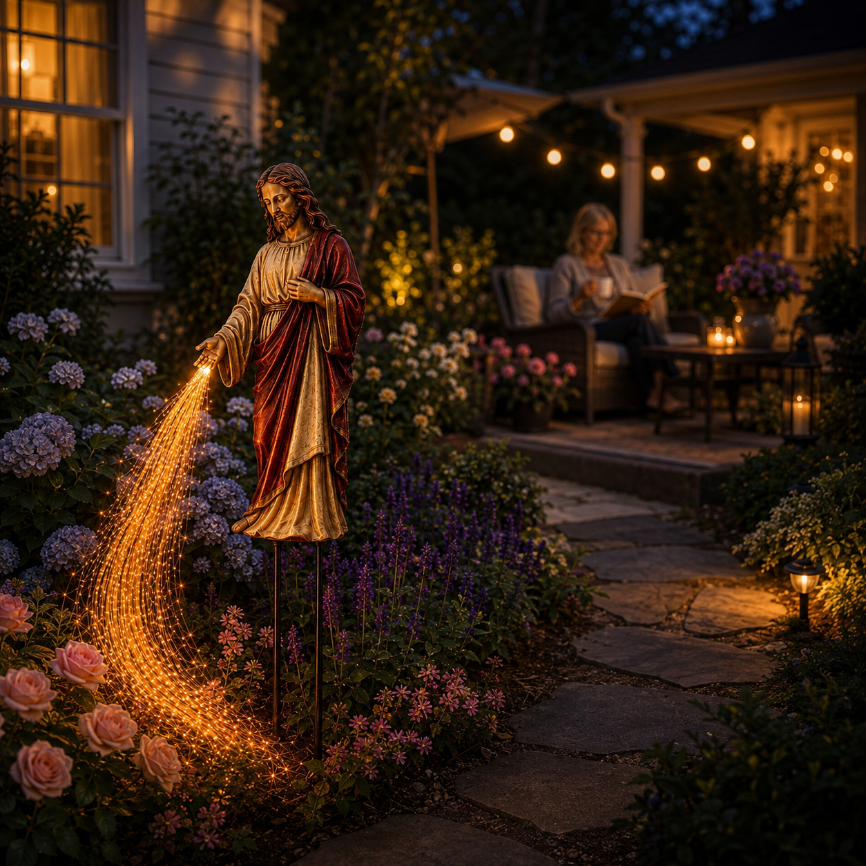 ✝️ Solar Jesus Fiber Optic Garden Light ✨ | Faith‑Inspired Outdoor Decor(🔥 Same as in the video)