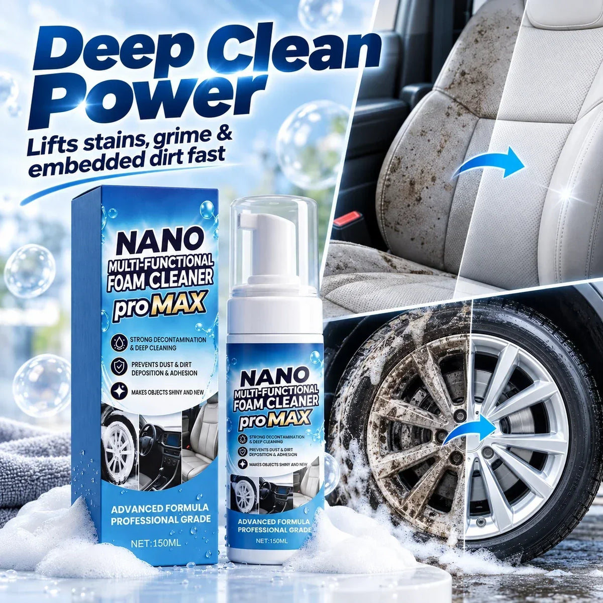 Nano Multi-Functional Foam Cleaner for Cars & Home