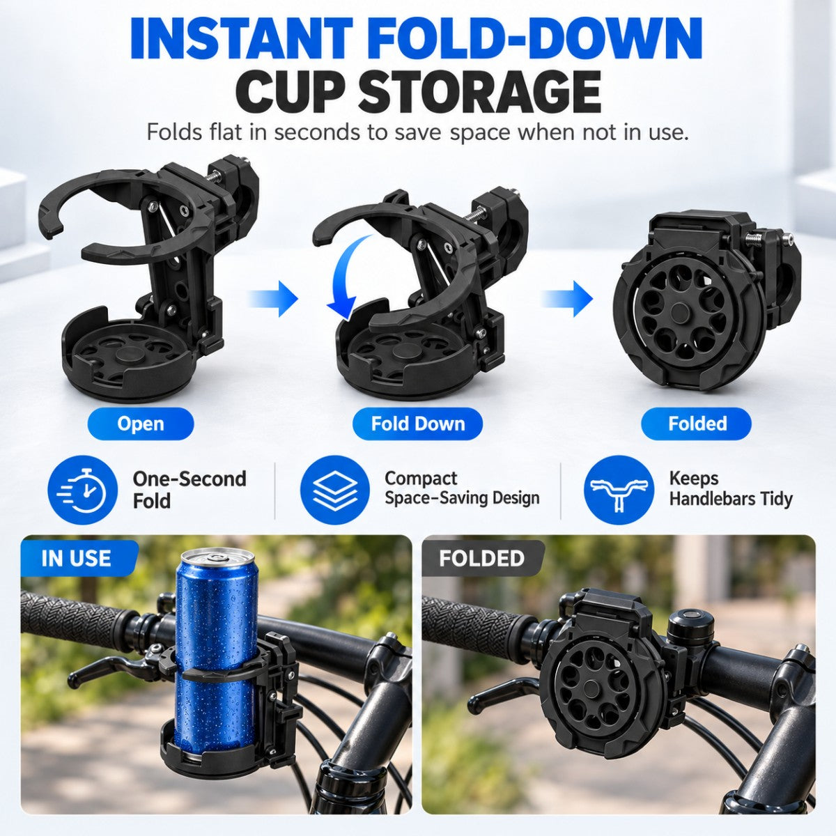 🚴 Foldable Bike Cup Holder