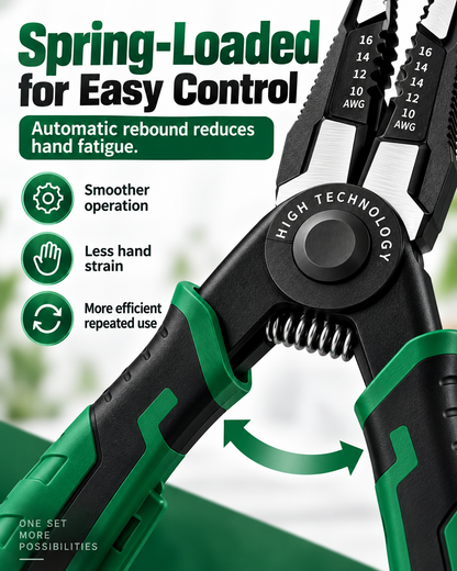 6-in-1 Interchangeable Head Pliers Set, Built-in 12-250V Voltage Detection, High Carbon Steel Multi Tool with Storage Case for Electrical Work, Home & Auto DIY