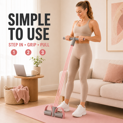 💪 4-Tube Pedal Resistance Trainer – Full-Body Home Workout