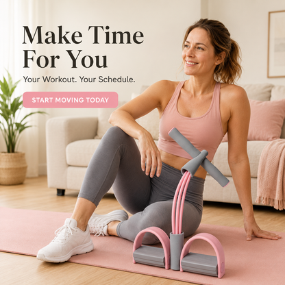 💪 4-Tube Pedal Resistance Trainer – Full-Body Home Workout